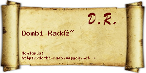 Dombi Radó névjegykártya